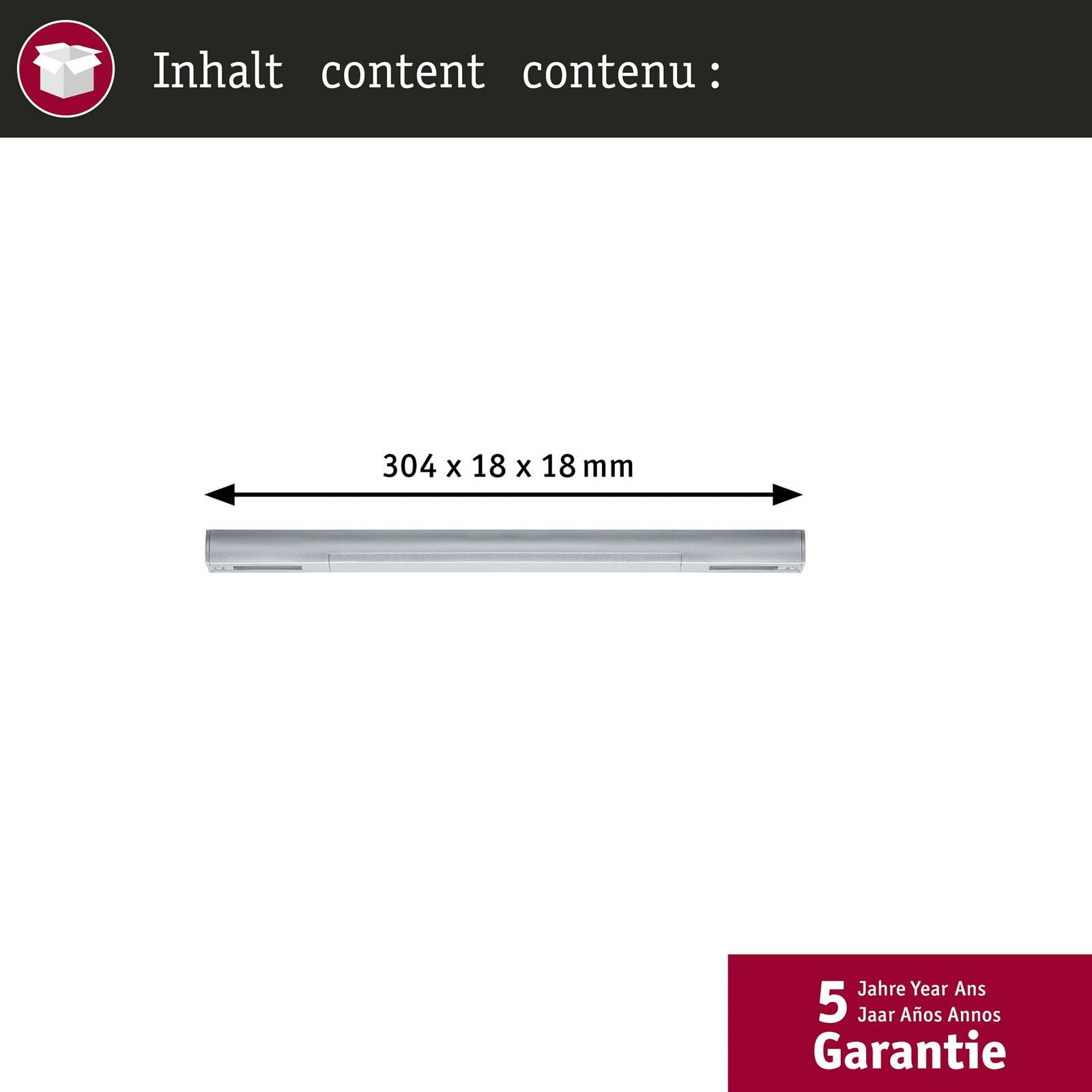 Paulmann stredový napájací zdroj URail Zigbee, chróm matný, dlhý