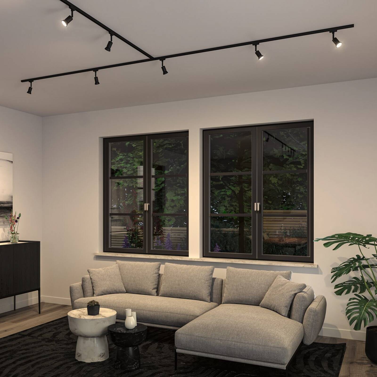 Paulmann URail-koľajnicový spotér Salt, čierny matný, GU10