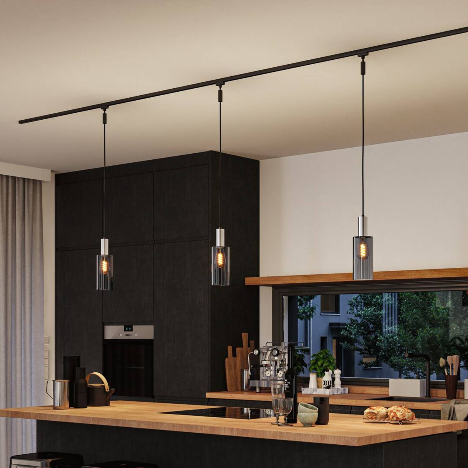 Paulmann URail tienidlo na lampu Raja 2Easy, dymové sklo Ø 10 cm