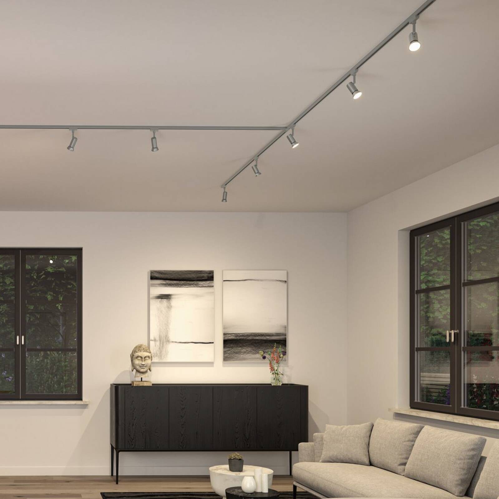 Paulmann URail-koľajnicový bodový svietidlo Runa,  matná chróm, GU10