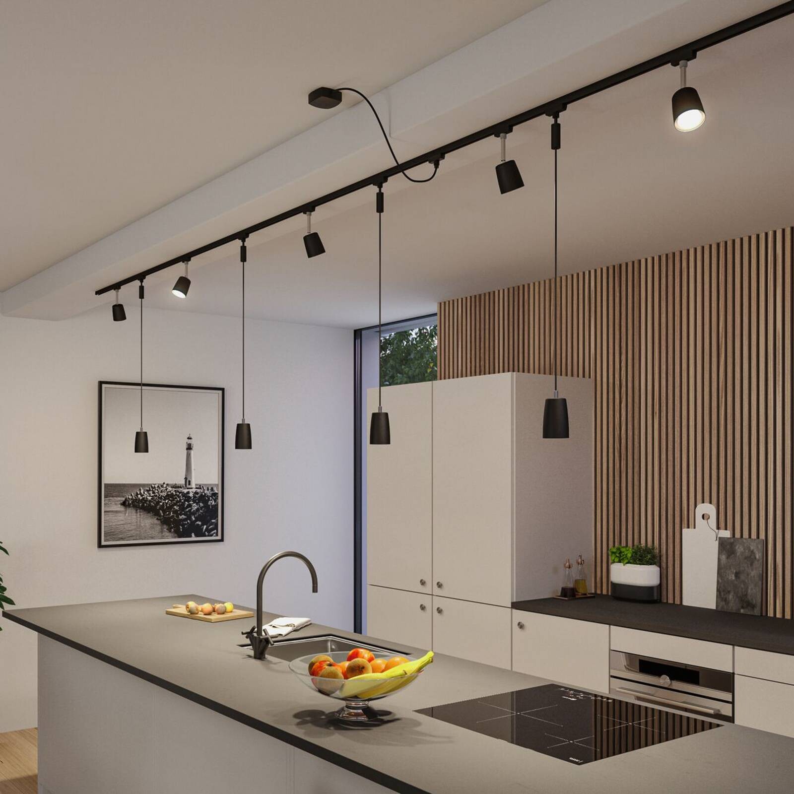 Paulmann URail napájací kábel Zigbee 1 m, čierny matný