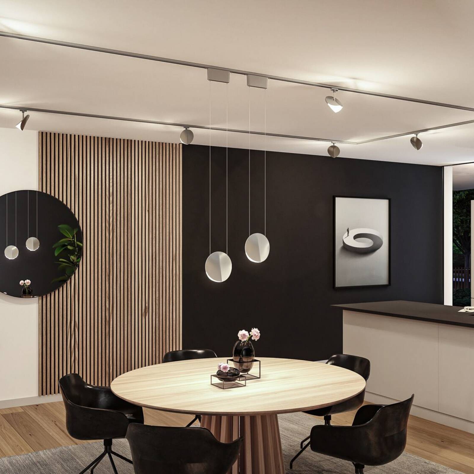 Paulmann URail-Pendel Alejandro chróm 4.000 K 3-stupňové stmievateľné