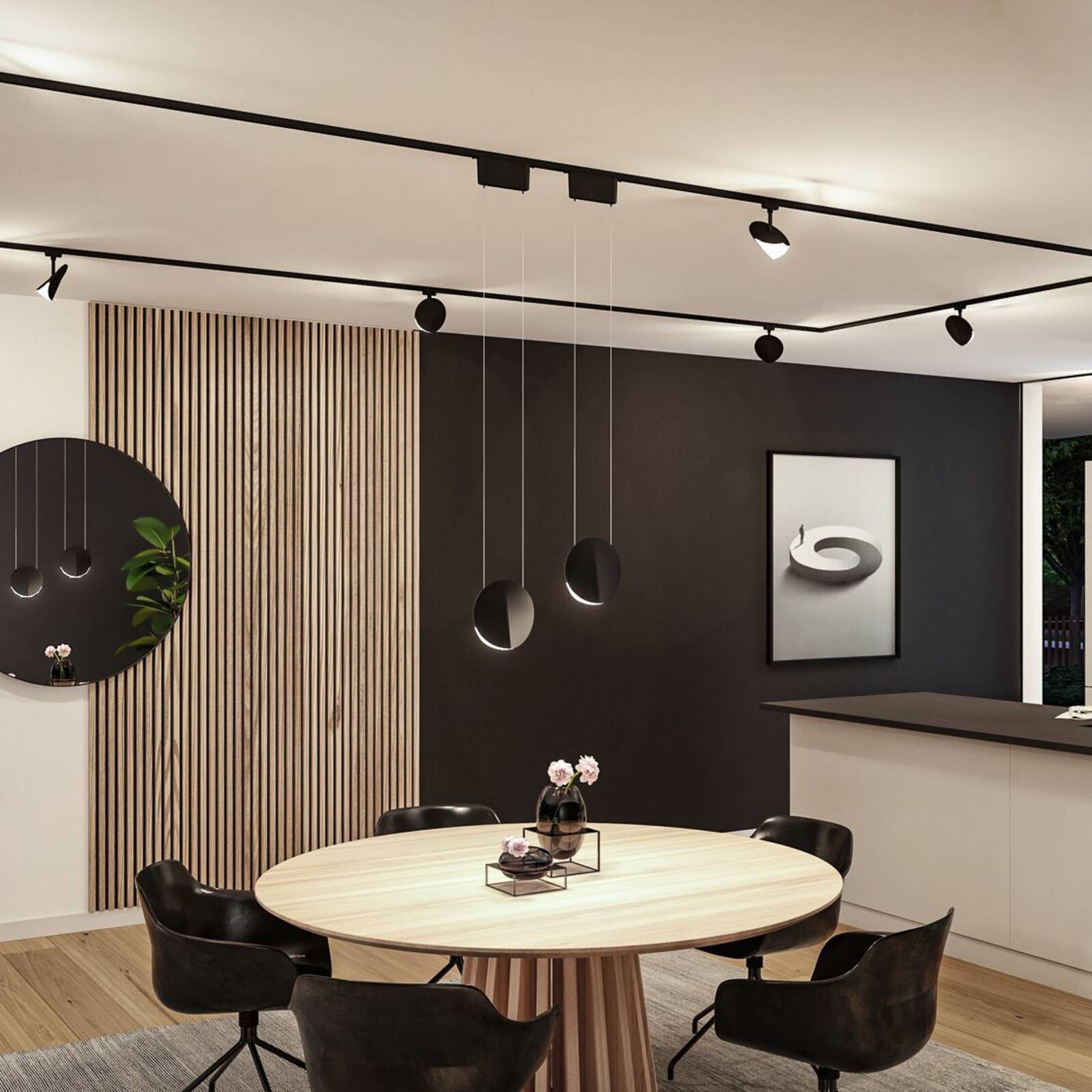 Paulmann URail-Pendel Alejandro čierny 4.000 K 3-stupňové stmievateľné