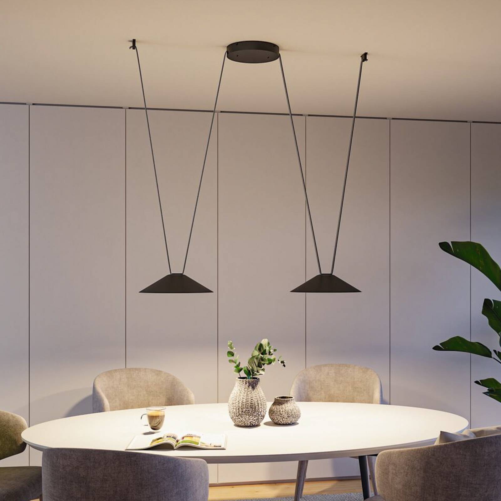 Paulmann ULine LED závesné svietidlo Cone, čierne, 3 000 K