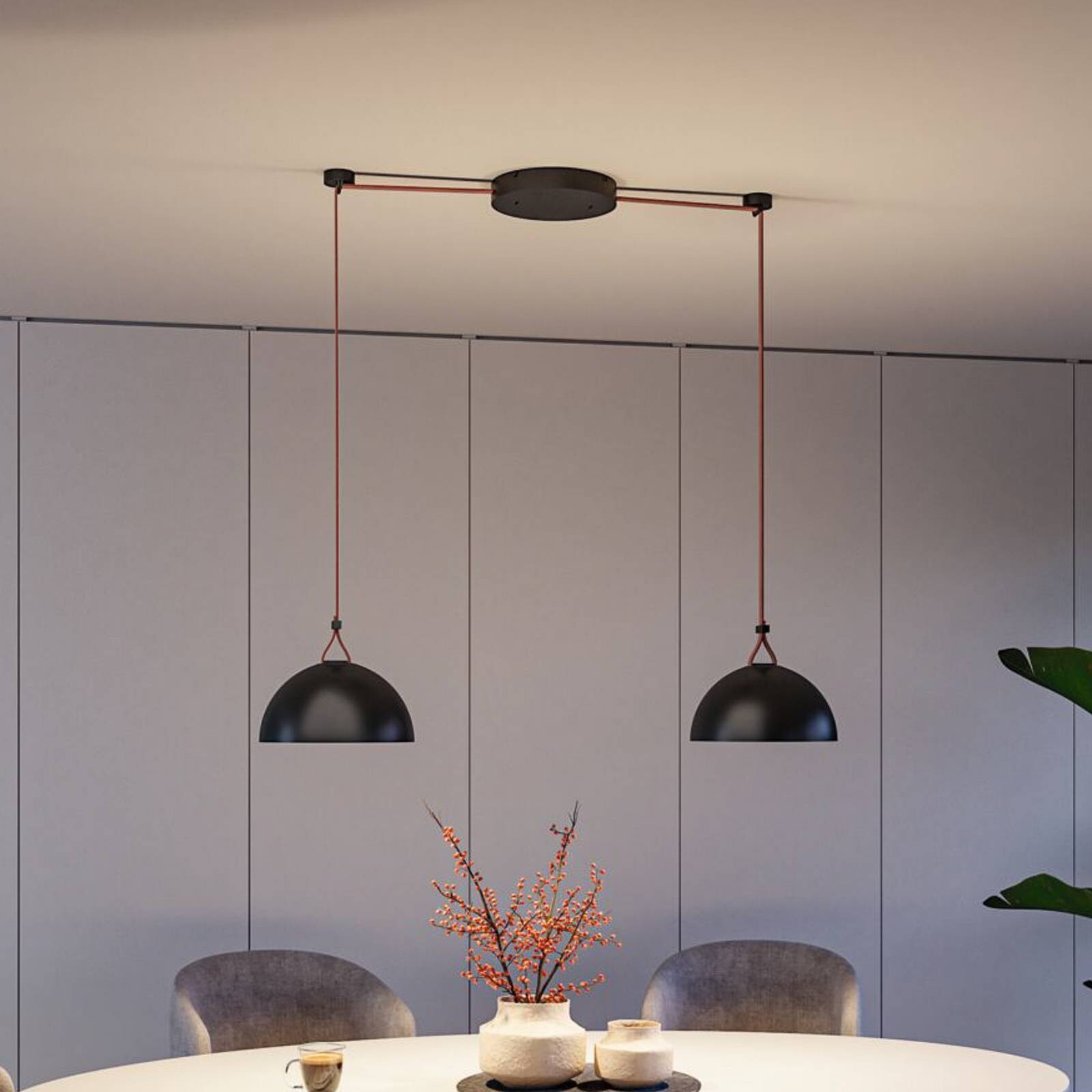 Paulmann ULine LED závesné svietidlo Bol, čierne, 3 000 K