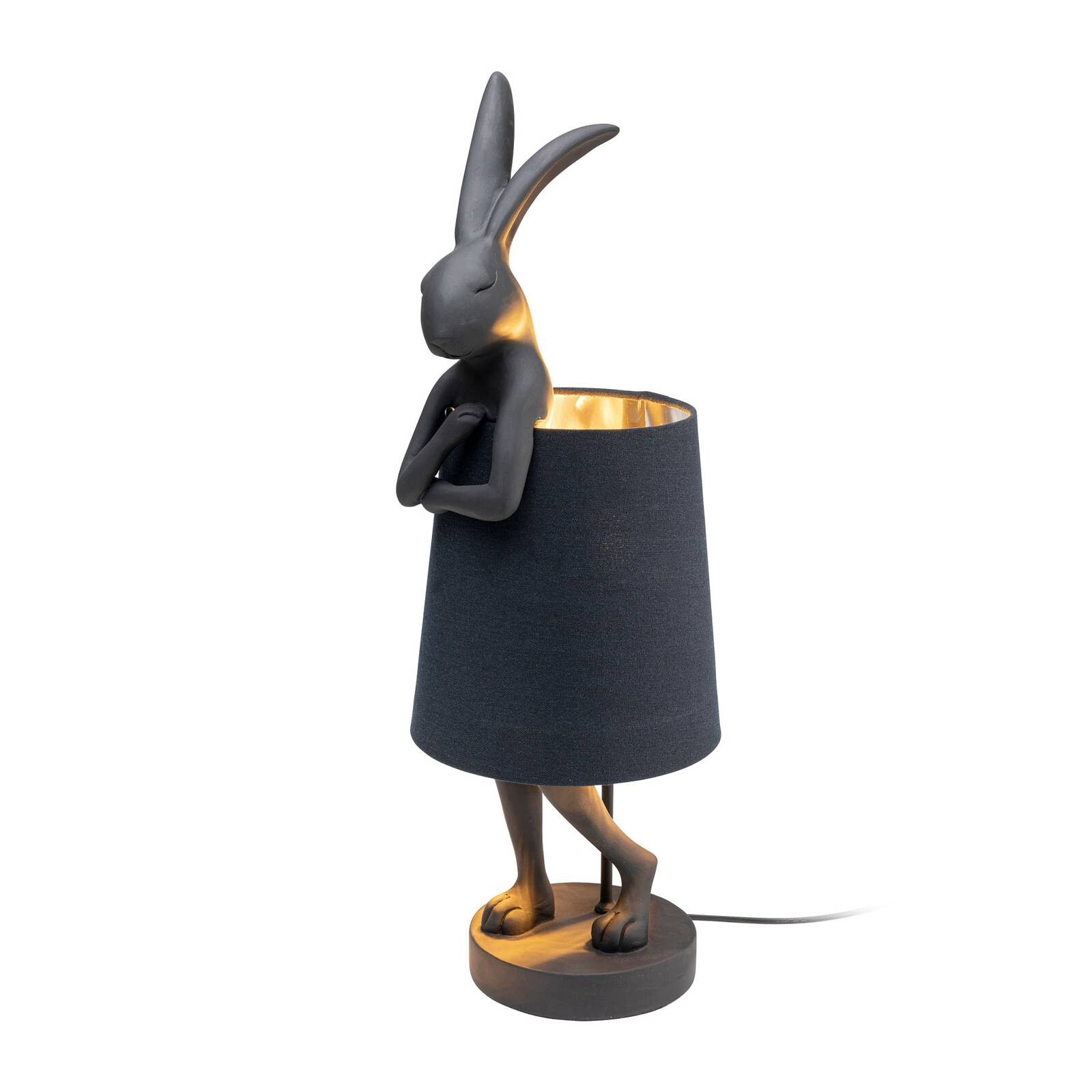 KARE Animal Rabbit lampa čierna/vnútri strieborná