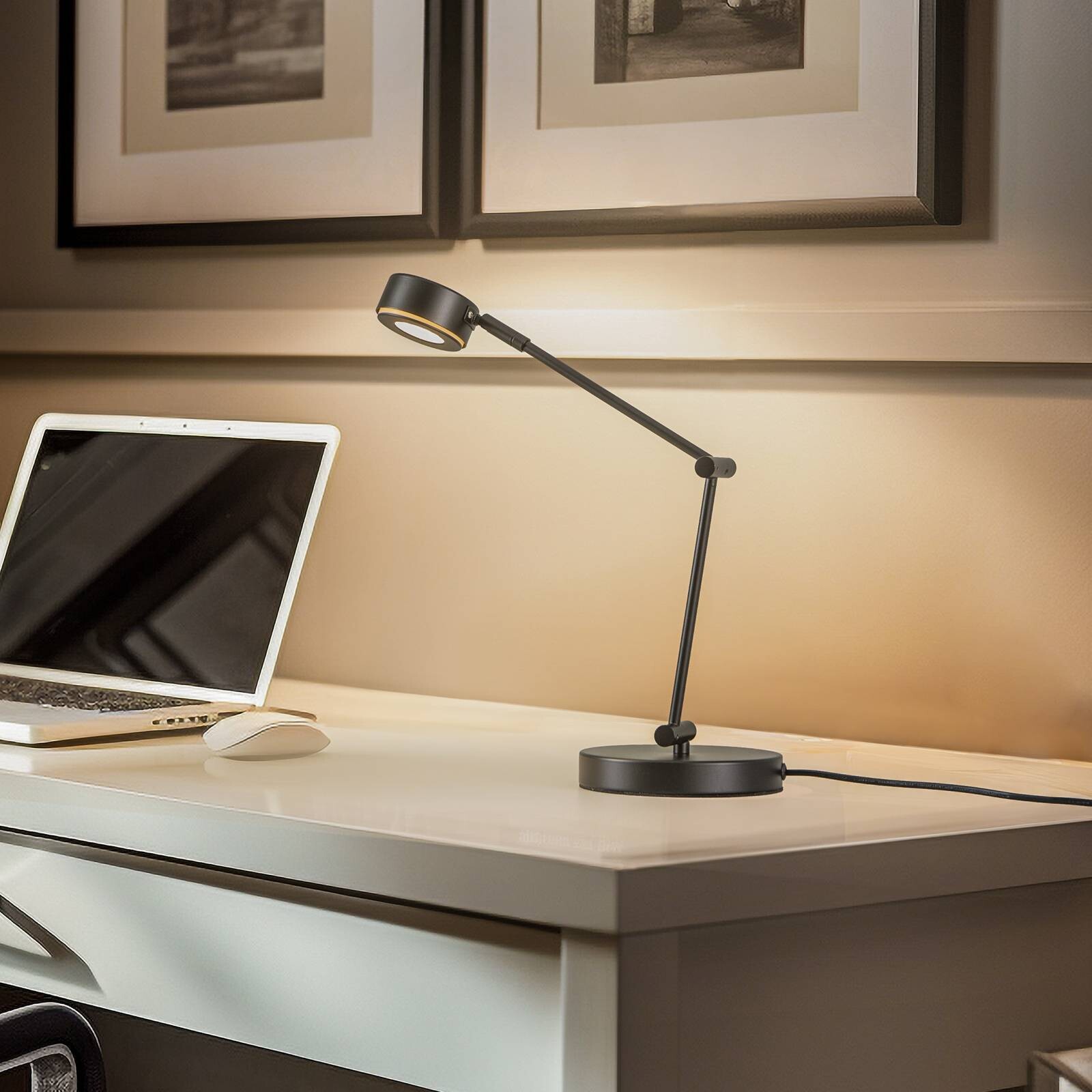 Stolná lampa Lindby Jyla, čierna, 2700K, GX53, železo