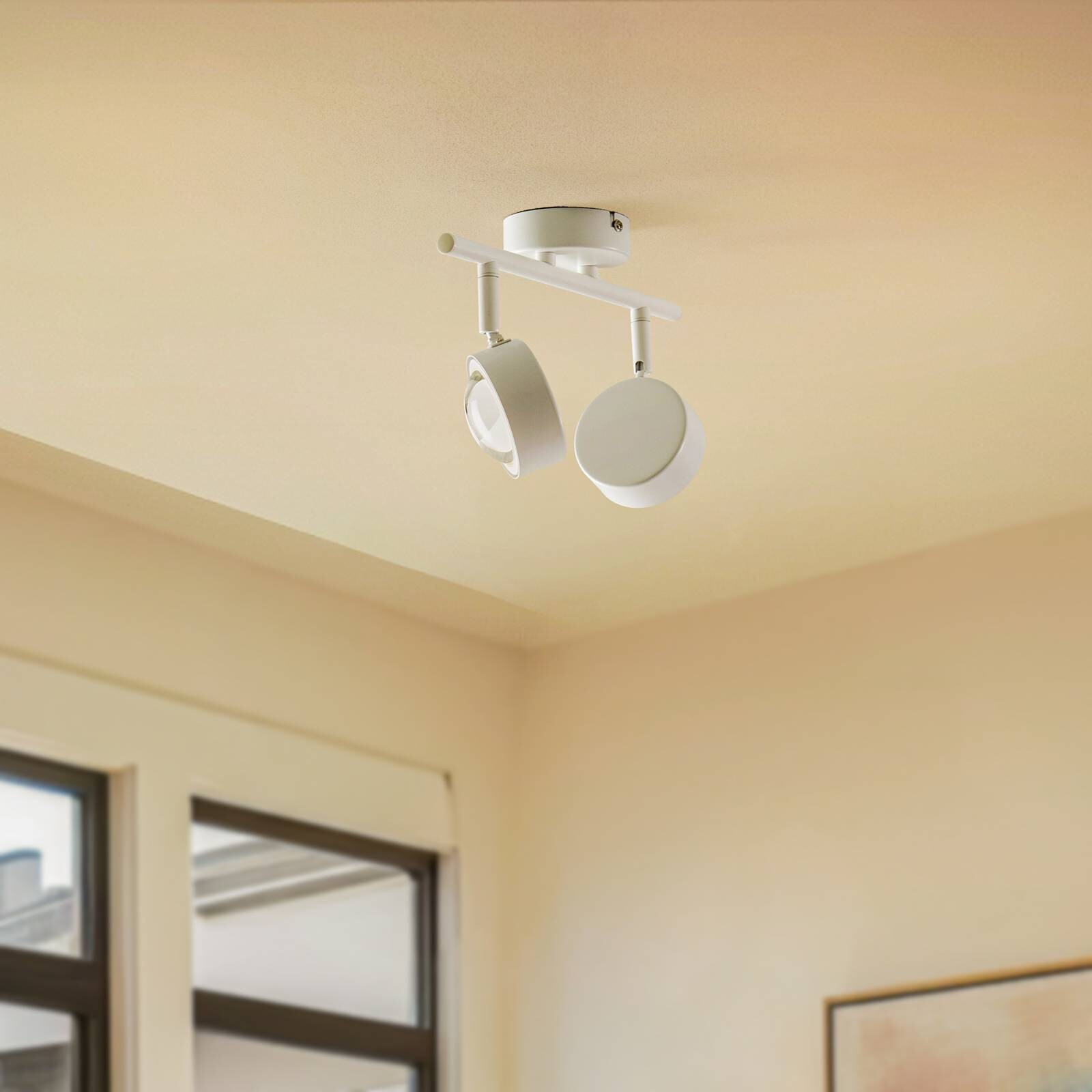 Lindbyho reflektor Jyla, biely, šošovka, 4 200 K, 2 svetlá, GX53