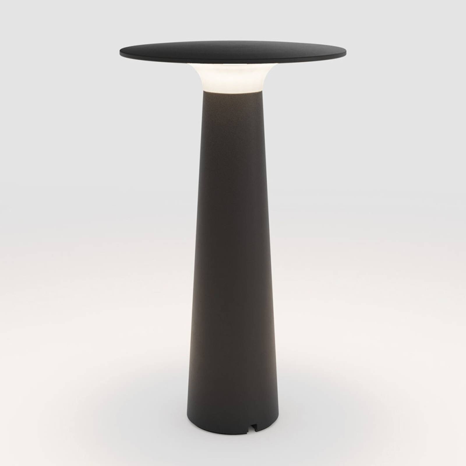 IP44.de lix LED dobíjacia stolná lampa, stmievateľná, čierna