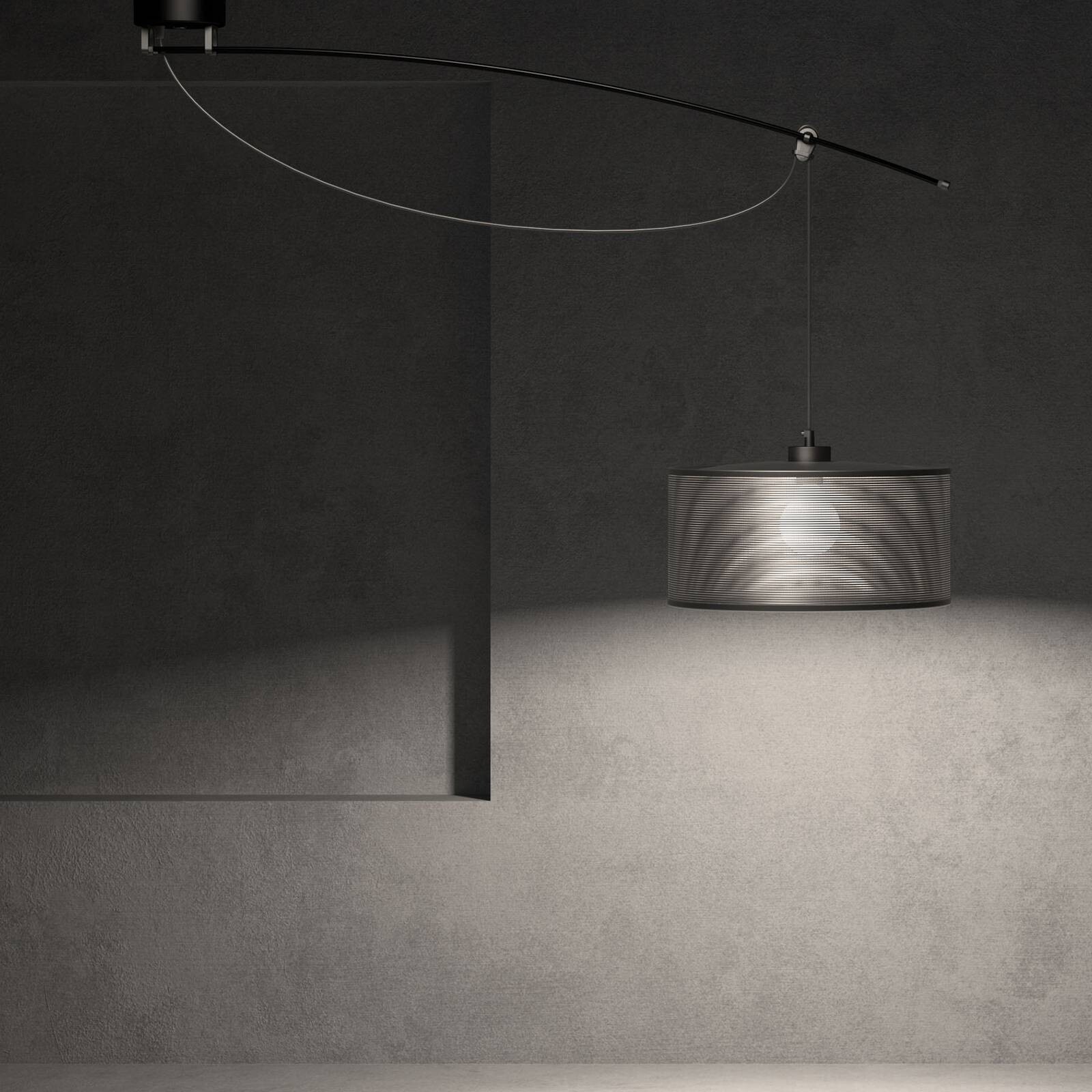 Závesné svietidlo Lumina Moove s jedným svetlom, sivé