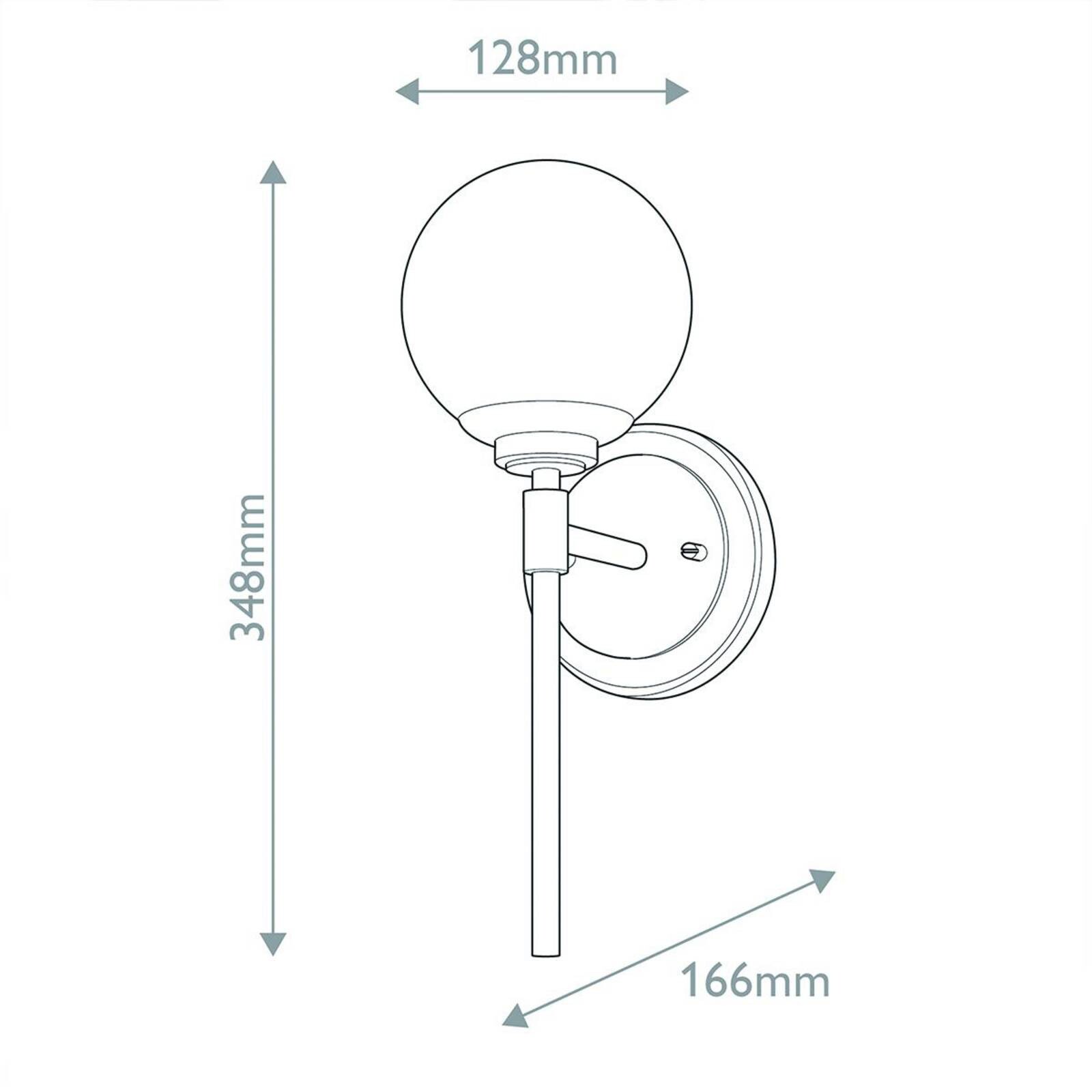 Nástenné svetlo Benno 1 čierna-bronzová, biela, oceľ, sklo IP44 G9