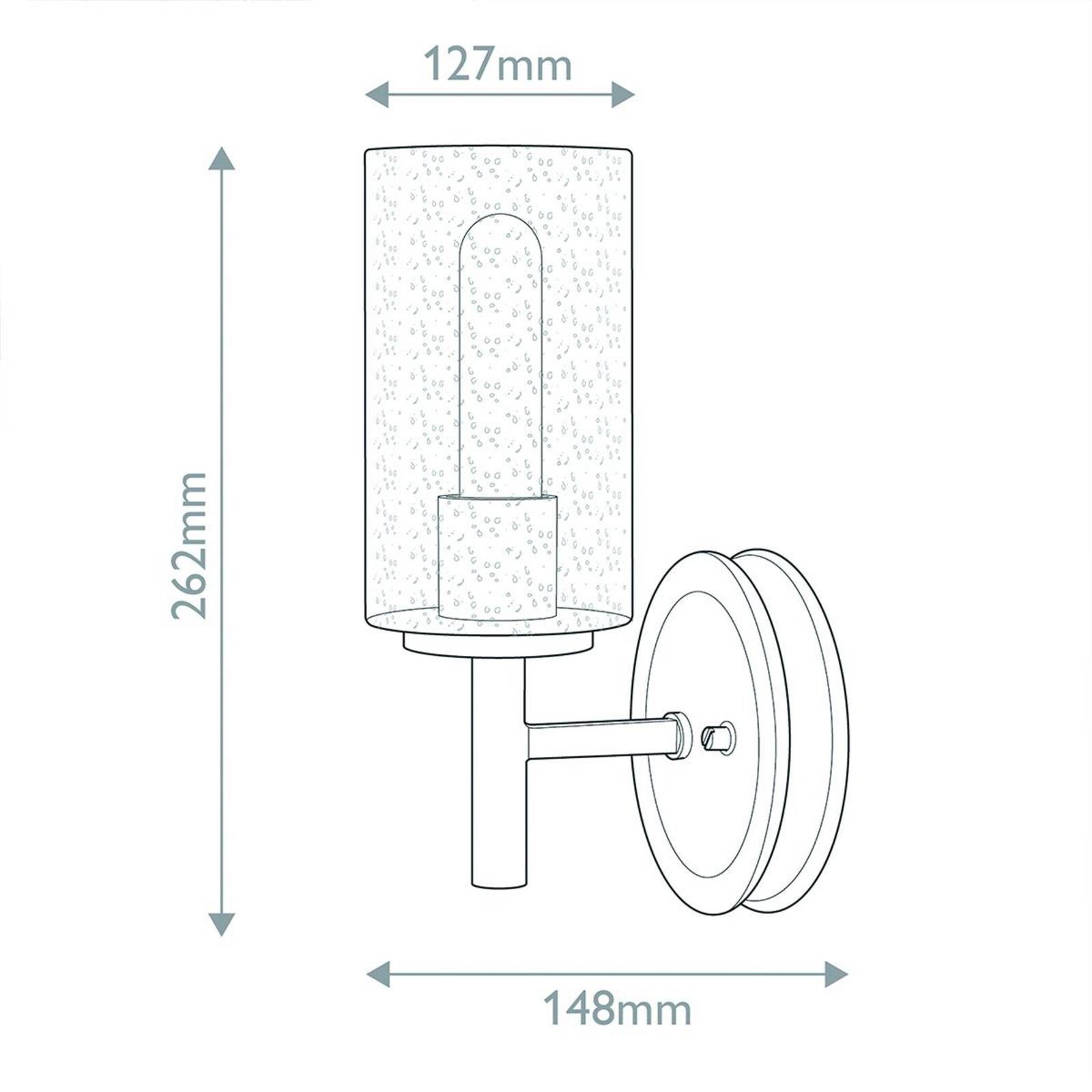 Nástenné svetlo Collier, čierne, oceľ, sklo, E27