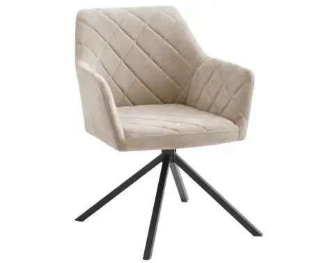 Otočná jedálenská stolička Patti, béžová látka%