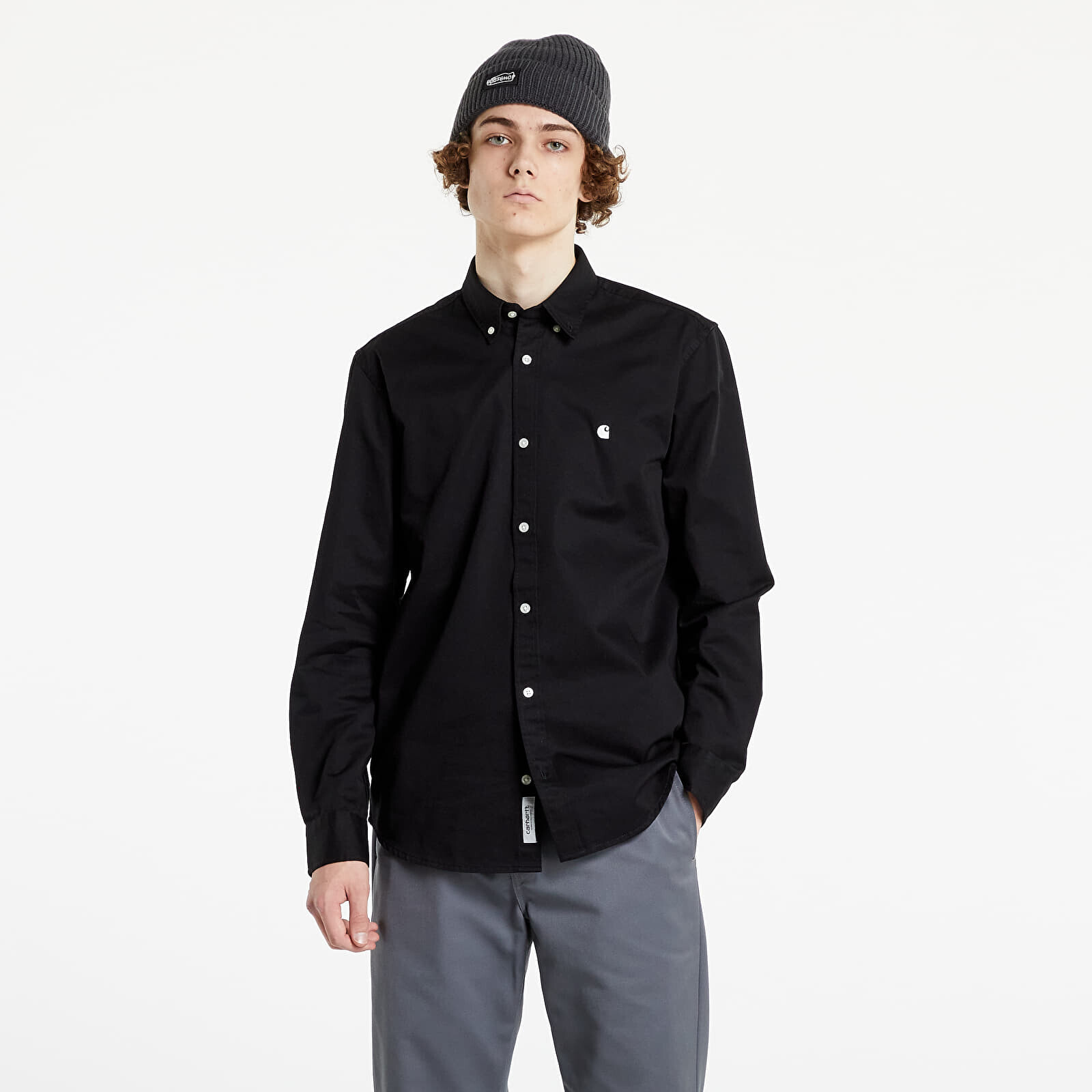 Košeľa Carhartt WIP L/S Madison Shirt Black/ Wax L