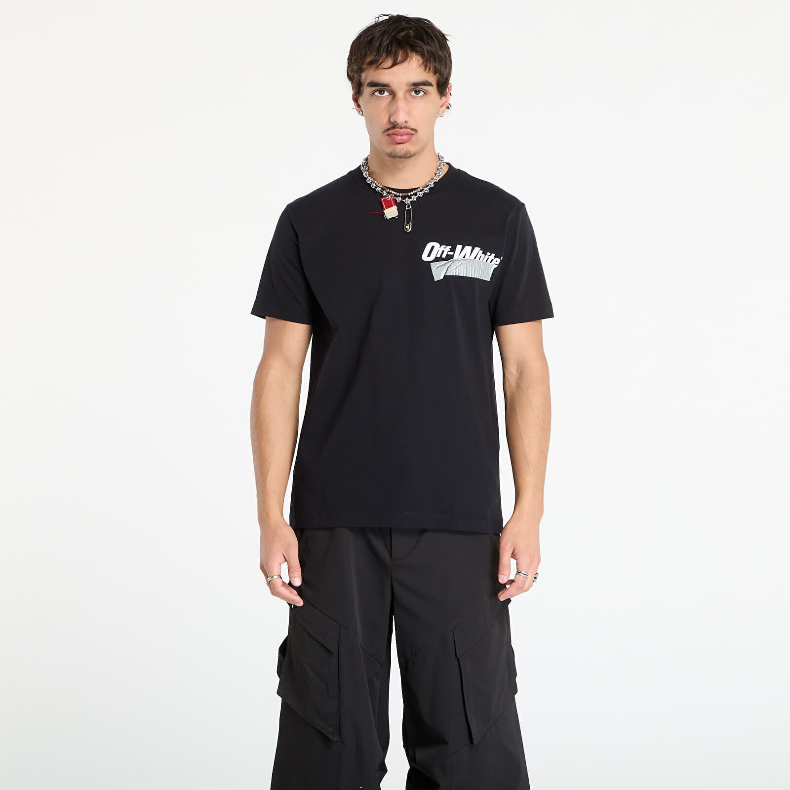 Tričko Off-White Cupid Tape Slim S/S Tee Black/ White M