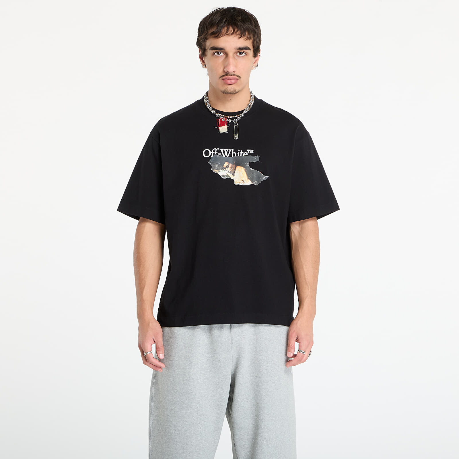 Tričko Off-White Paint Arrow Skate S/S Tee Black/ White M