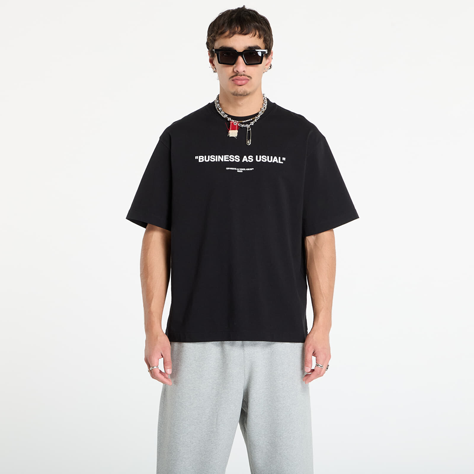 Tričko Off-White Business Quote Skate S/S Tee Black/ White M