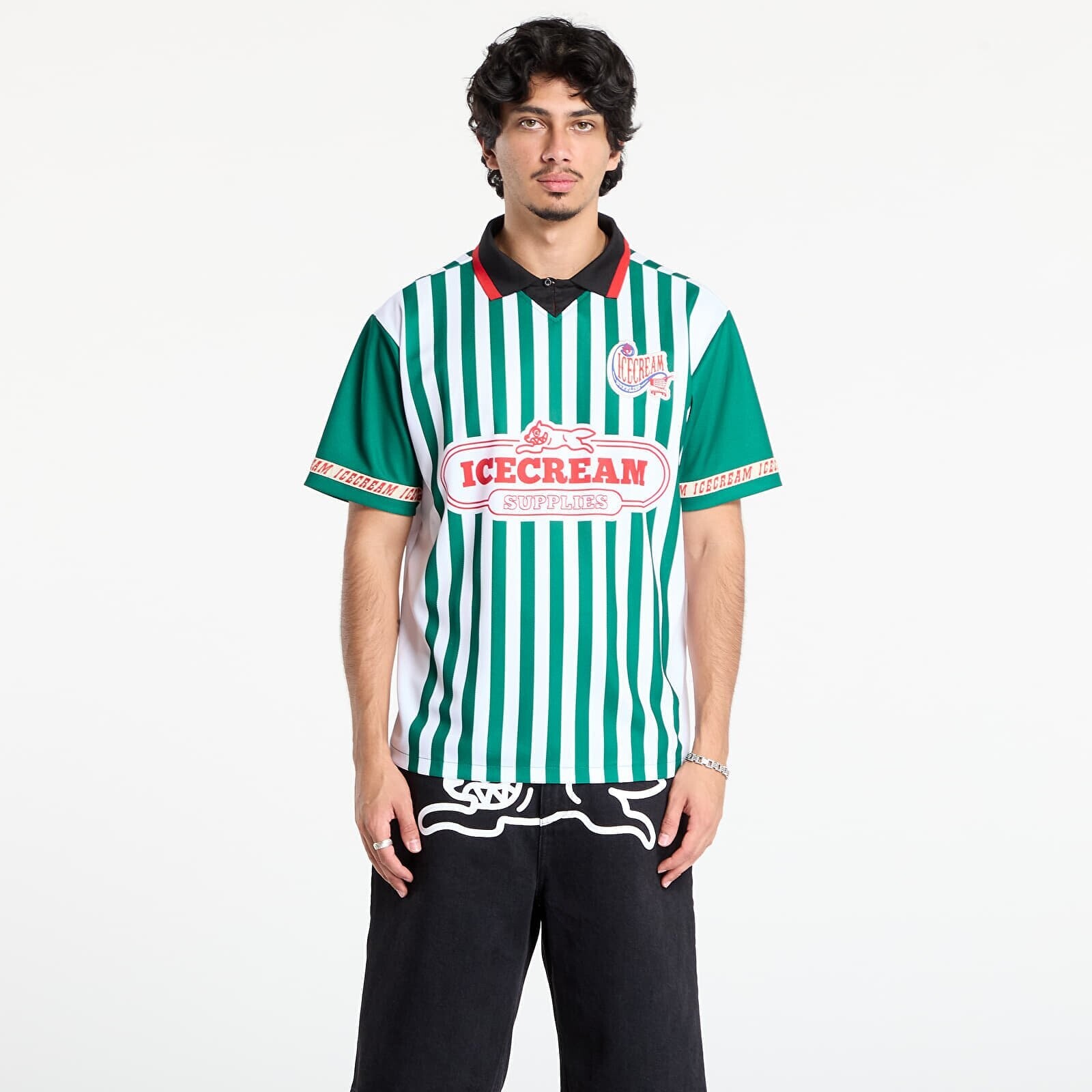 Dres Billionaire Boys Club Icecream Striped Football Shirt Green L
