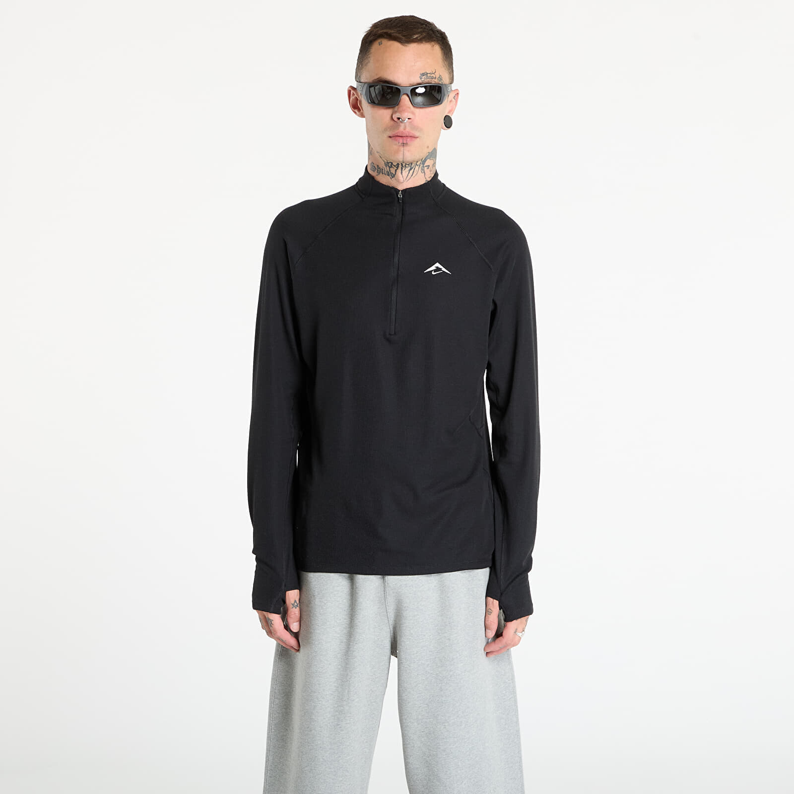 Tričko Nike Trail Men's Dri-FIT 1/2-Zip Mid Layer Top Black/ Summit White L