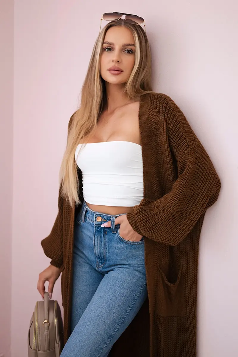 Kesi Włoski Sveter dlhý sveter čokoláda