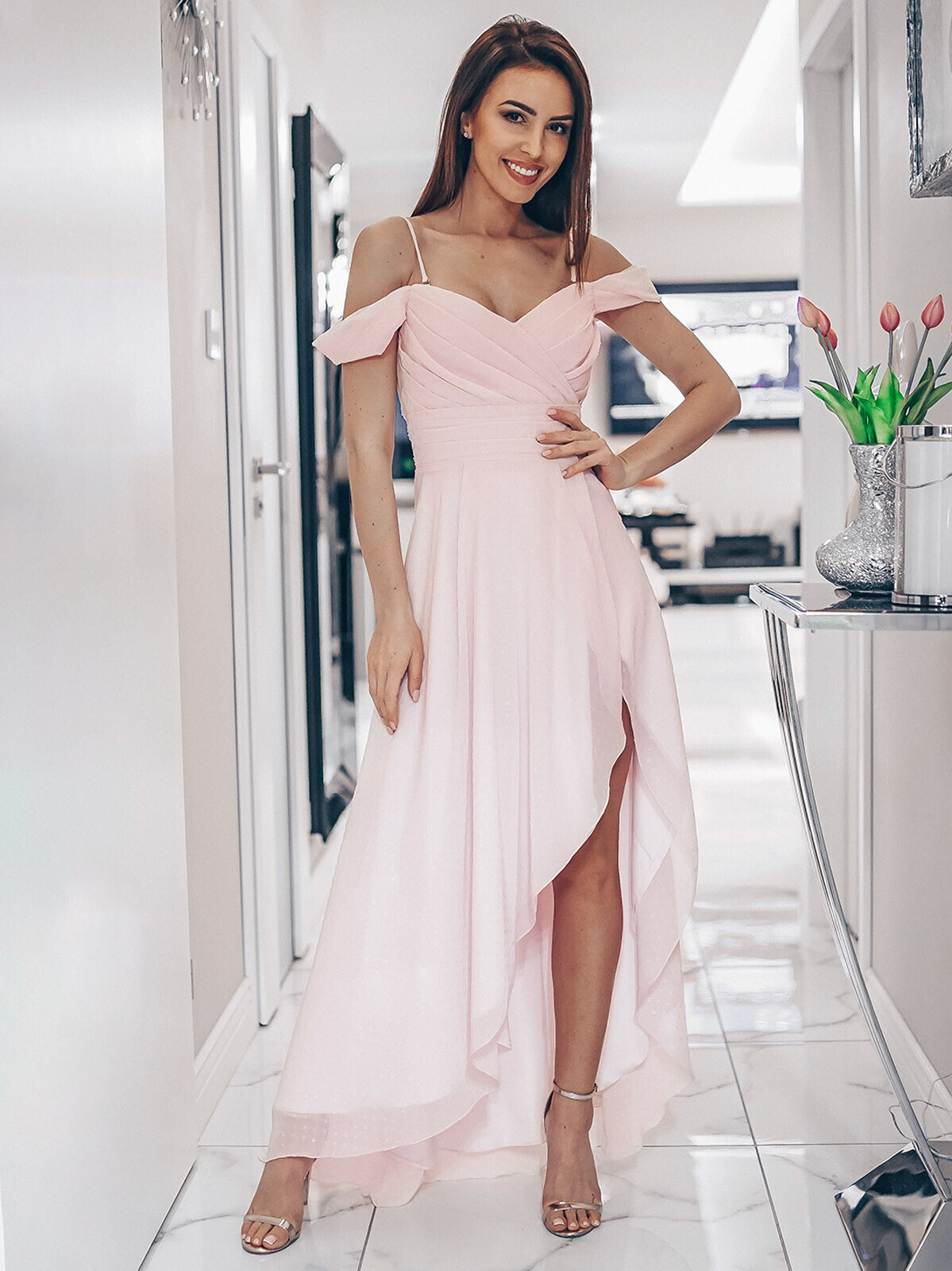 Edoti Strapless women's maxi dress with sweetheart neckline elegant IRIS DL