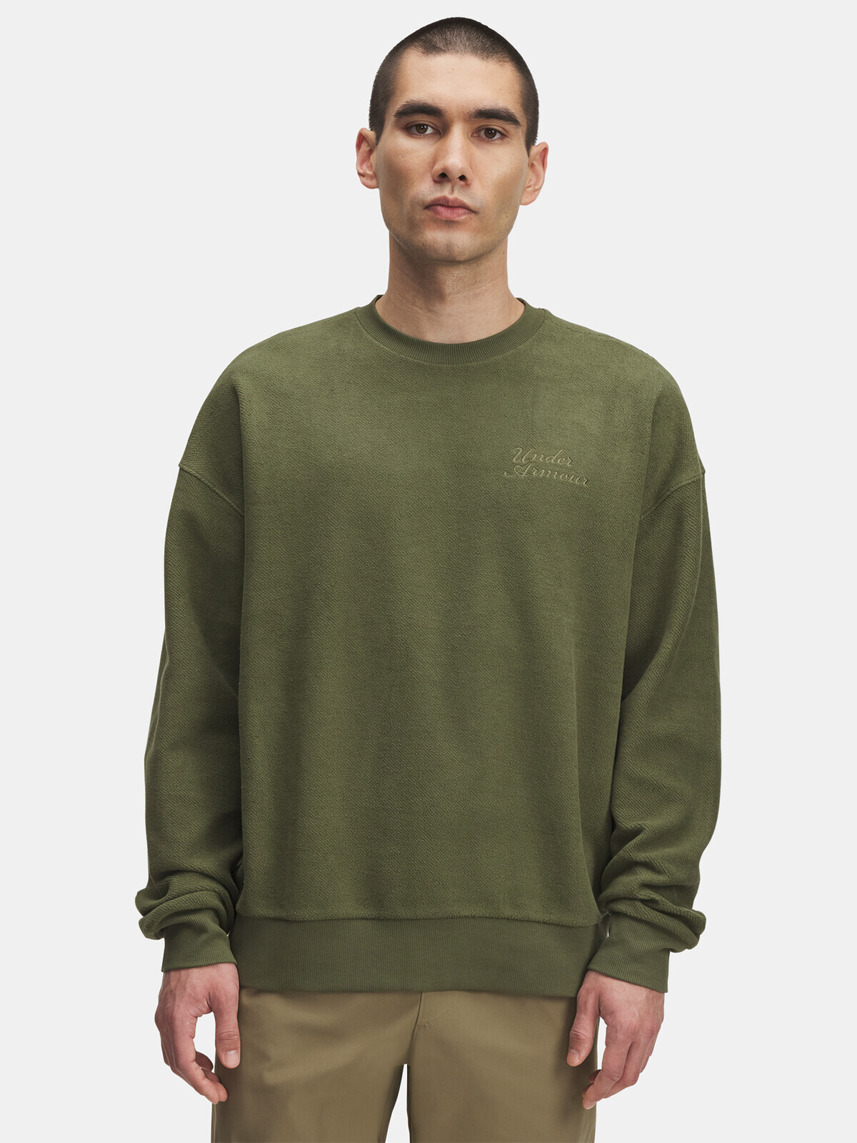 Men's sweatshirt Under Armour UA Icon Rev Terry Crew-GRN - Men's