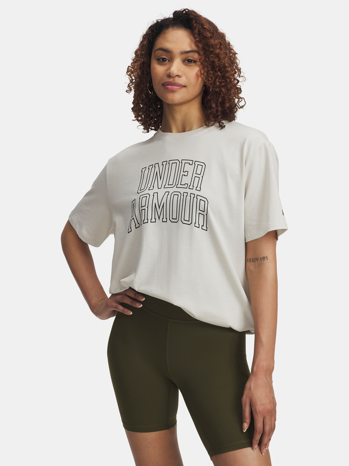 Women's T-shirt Under Armour Rival OS Campus Tee-WHT - Women's