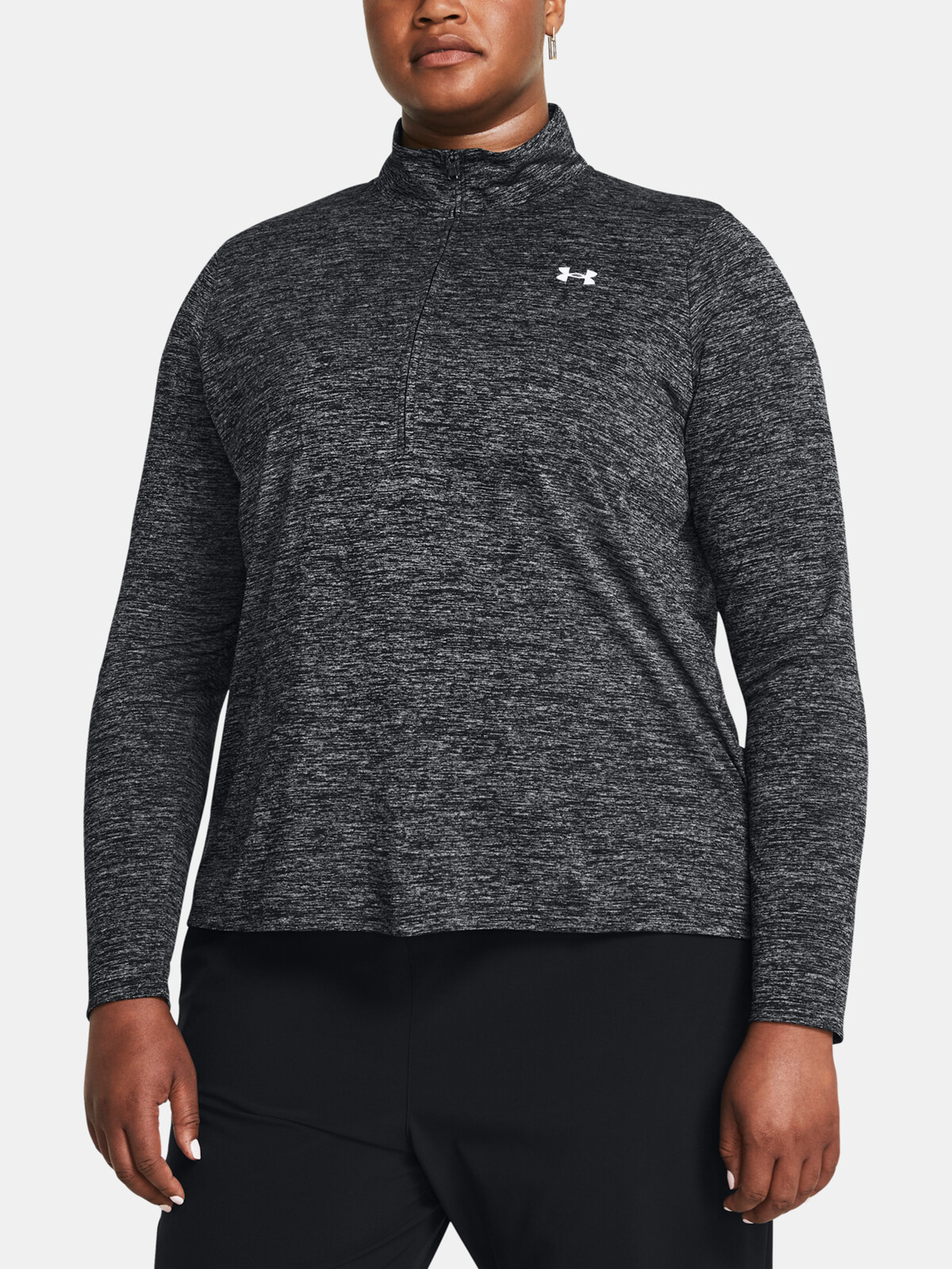 Women's T-shirt Under Armour Tech 1/2 Zip - Twist&-BLK - Women's