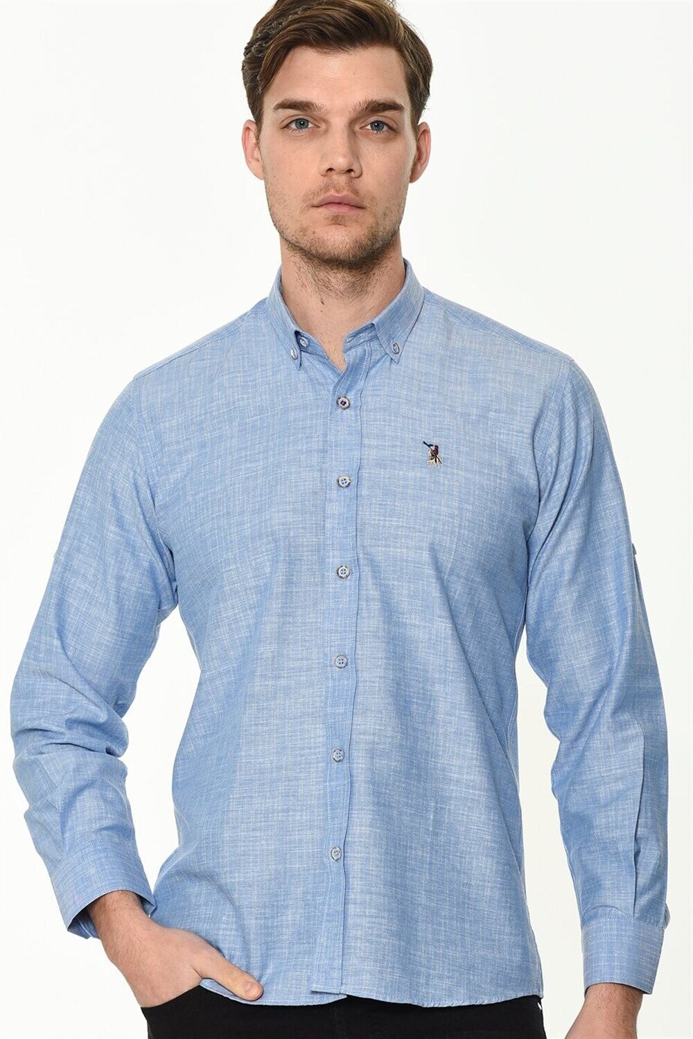 G681 DEWBERRY MEN'S SHIRT-BLUE