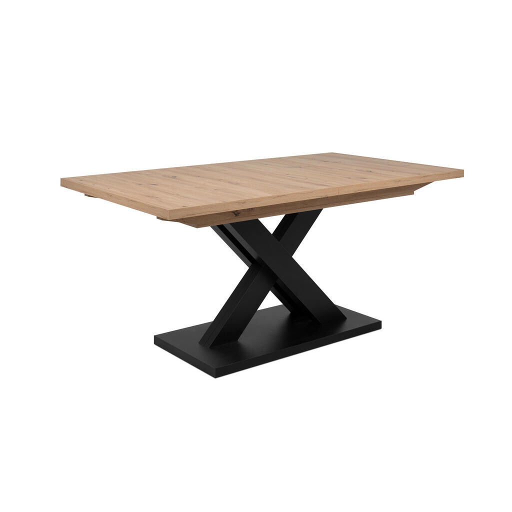 MID.YOU JEDÁLENSKÝ STÔL, čierna, dub artisan, 160-200/90/76 cm