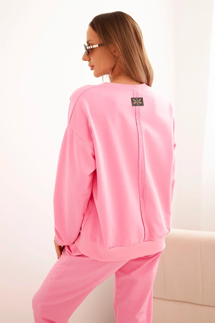 Dámska bavlnená súprava s potlačou Minimal light pink UNI