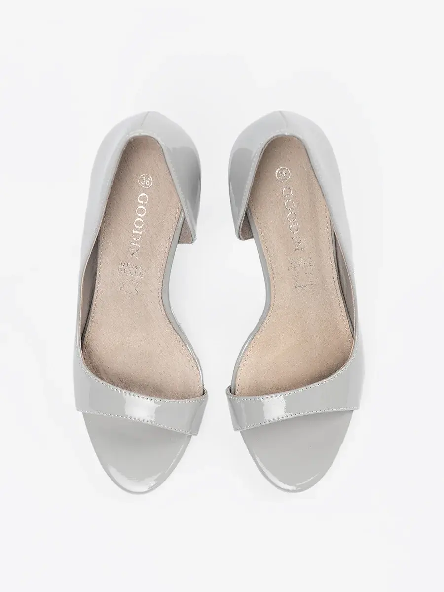 Originálne sivé a strieborné dámske lodičky na ihlovom podpätku 36