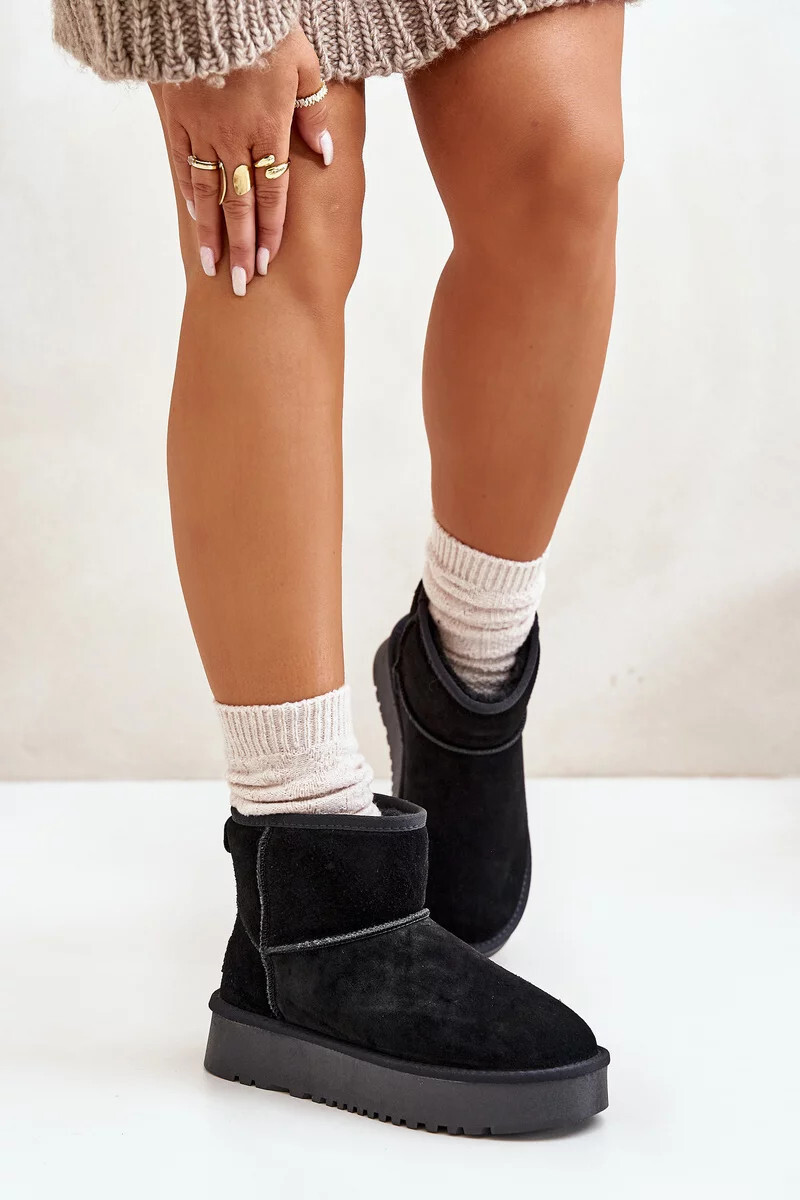 Dámske semišové tenisky na platforme nad členkom čierne Rianaella 38