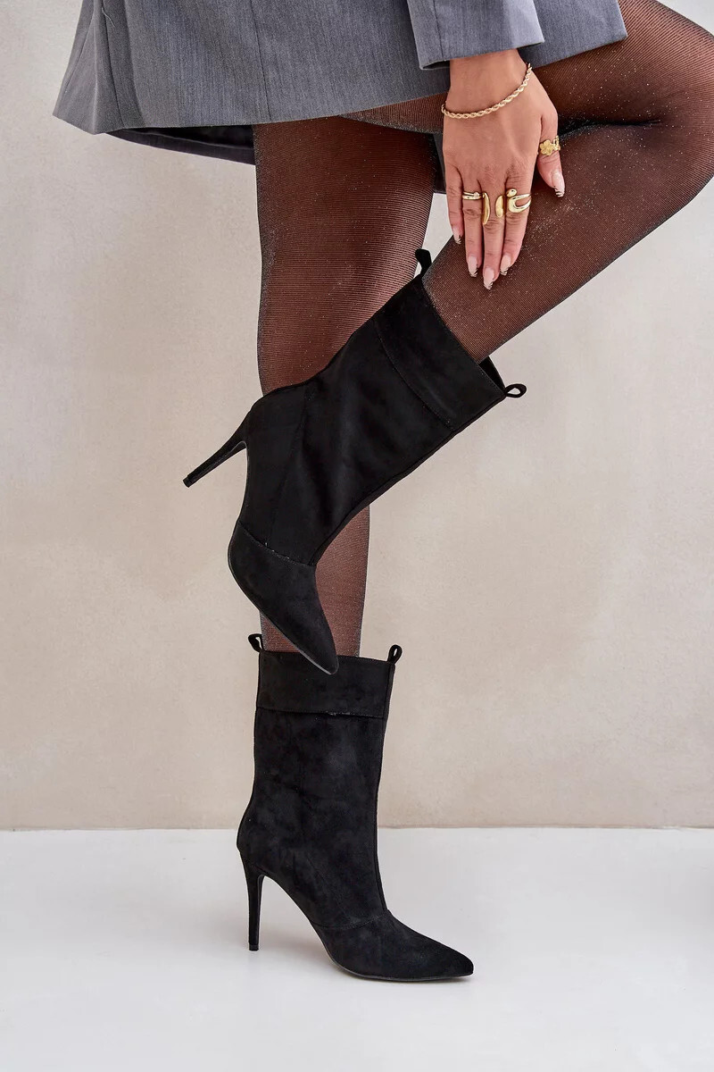 Členkové topánky na ihlovom podpätku čierne Ellinore 38