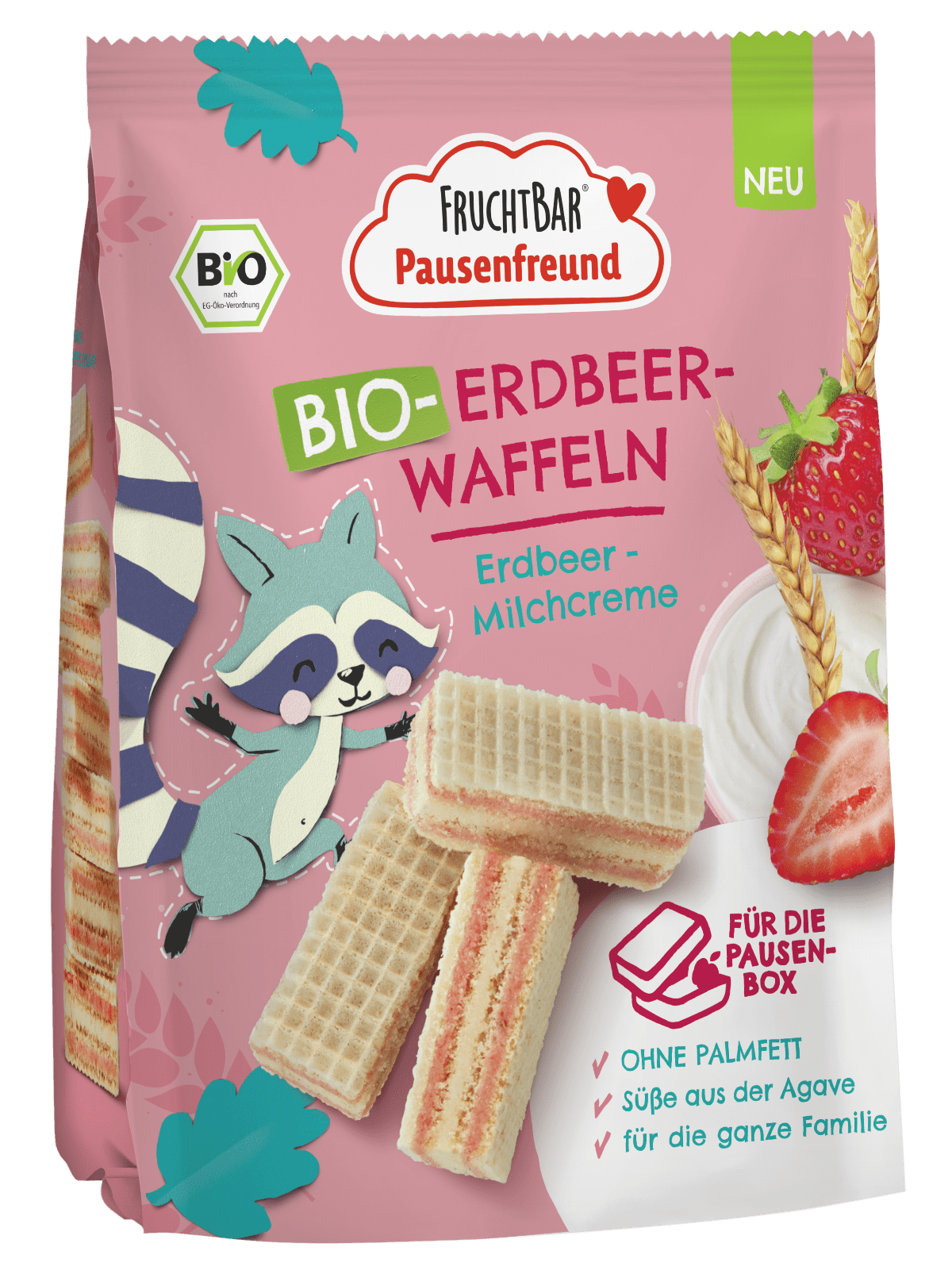 FRUCHTBAR BIO Waflové sušienky s jahodami 100 g