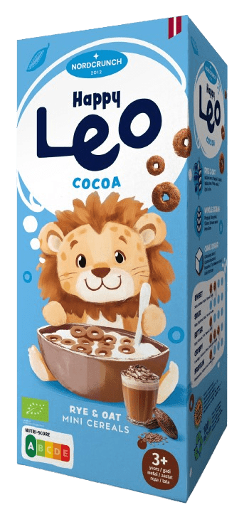 NORDCRUNCH Happy Leo BIO Cereálne krúžky s kakaom 150 g