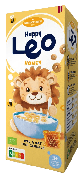 NORDCRUNCH Happy Leo BIO Cereálne krúžky s medom 150 g
