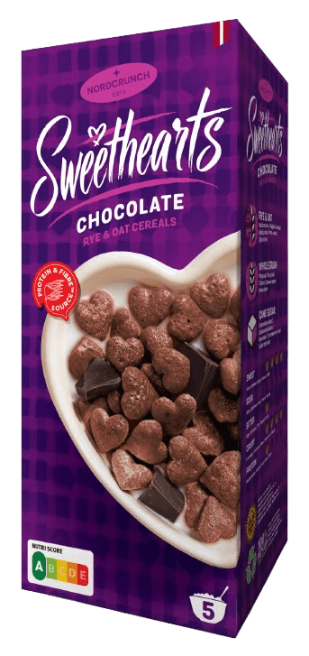 NORDCRUNCH Sweethearts Cereálne srdiečka s kakaom 150 g