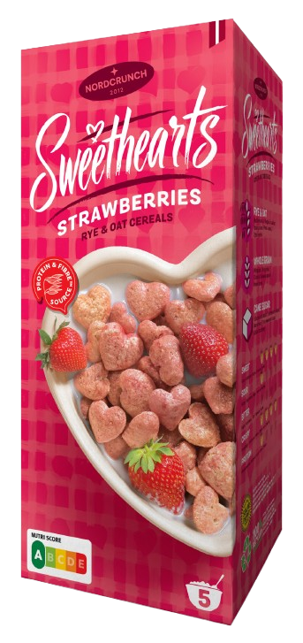 NORDCRUNCH Sweethearts Cereálne srdiečka s jahodami 150 g