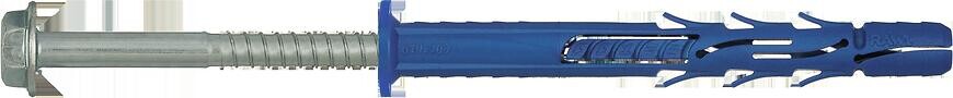 Rawlplug Rámová hmoždinka s prírubou a pozinkovanou skrutkou so šesťhrannou hlavou R-FF1 10x120 mm