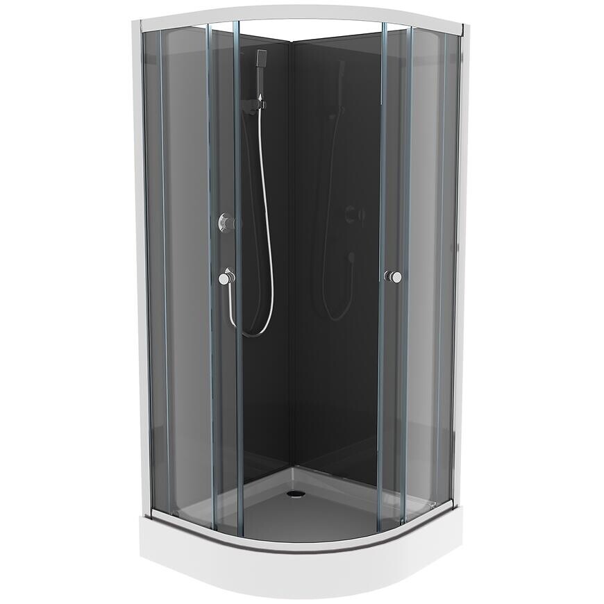 Sprchový kút polkruhový Elize 90x90 chróm