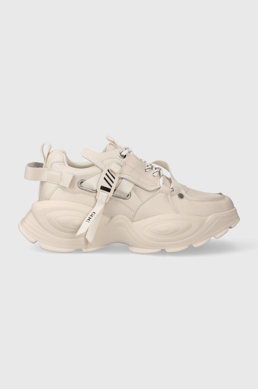 Kožené tenisky GOE béžová farba, MM2N4015.BEIGE