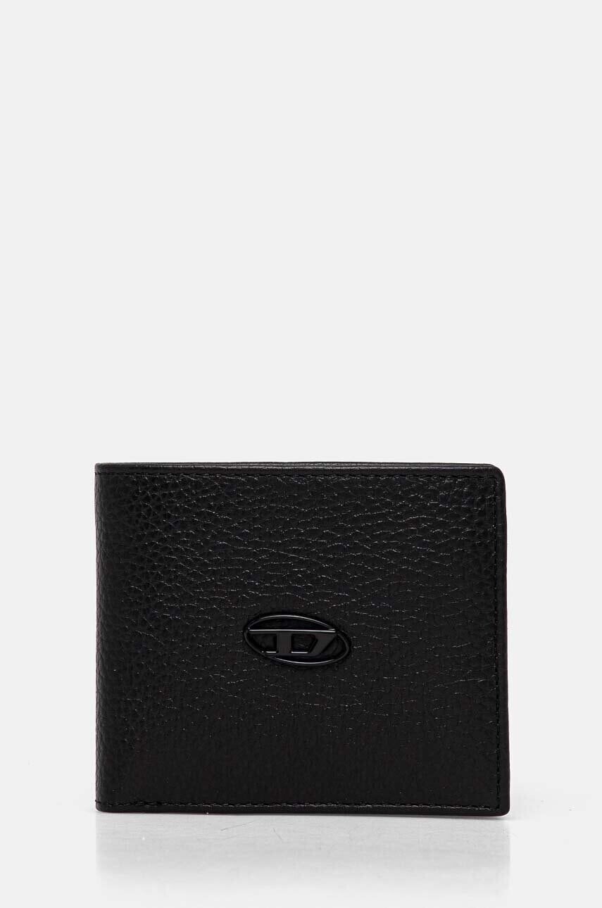 Kožená peňaženka Diesel BI FOLD COIN S čierna farba, X08844.P0685