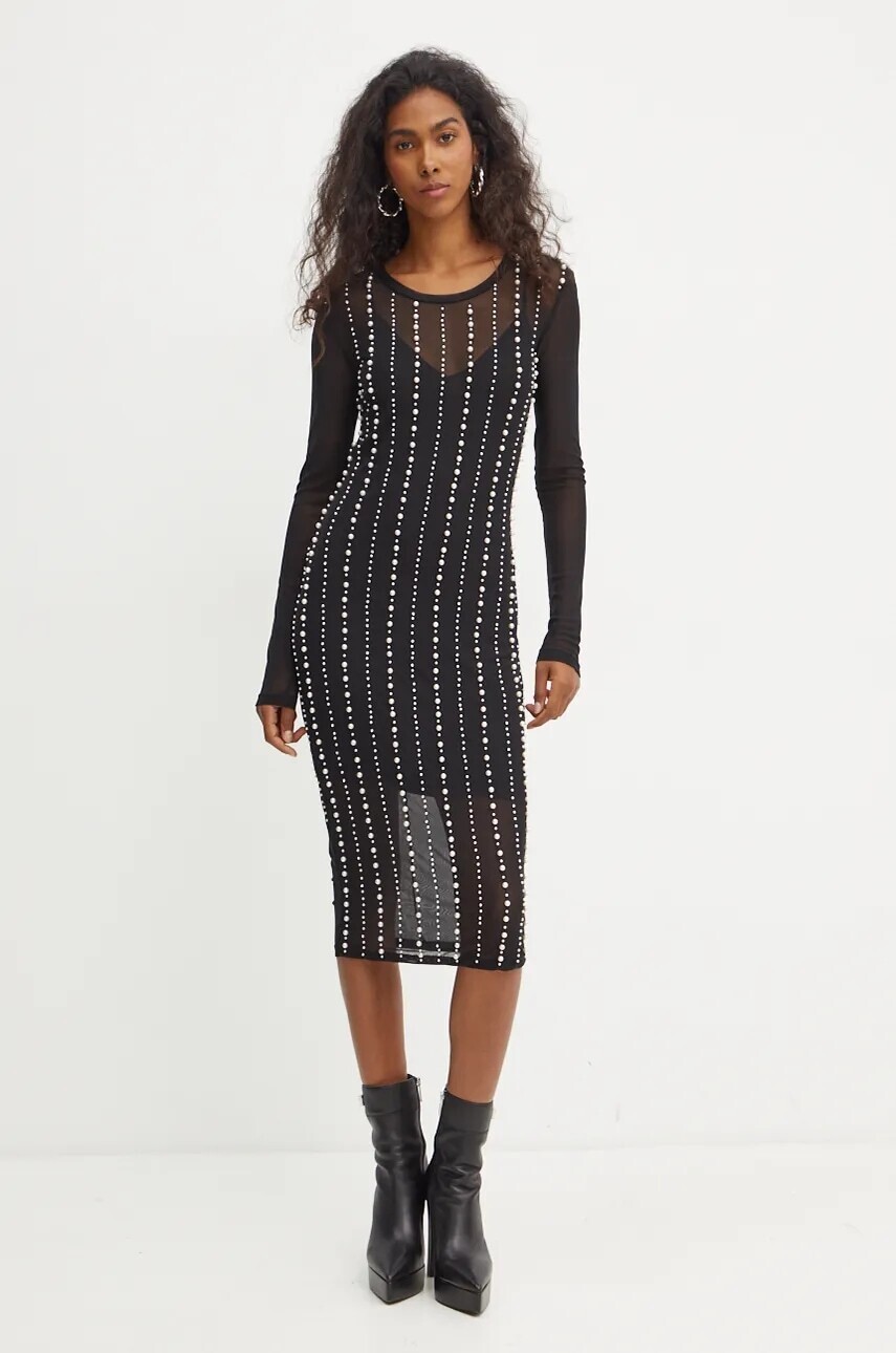 Šaty Versace Jeans Couture čierna farba, mini, priliehavá, 77HAO920 CJM01