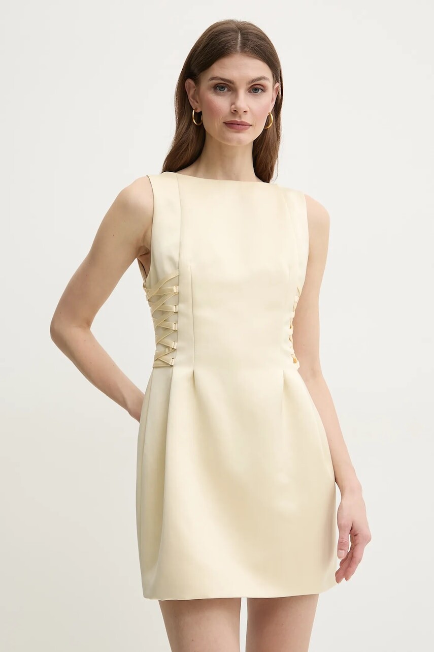 Šaty Elisabetta Franchi zelená farba, mini, priliehavá, AB77251E2