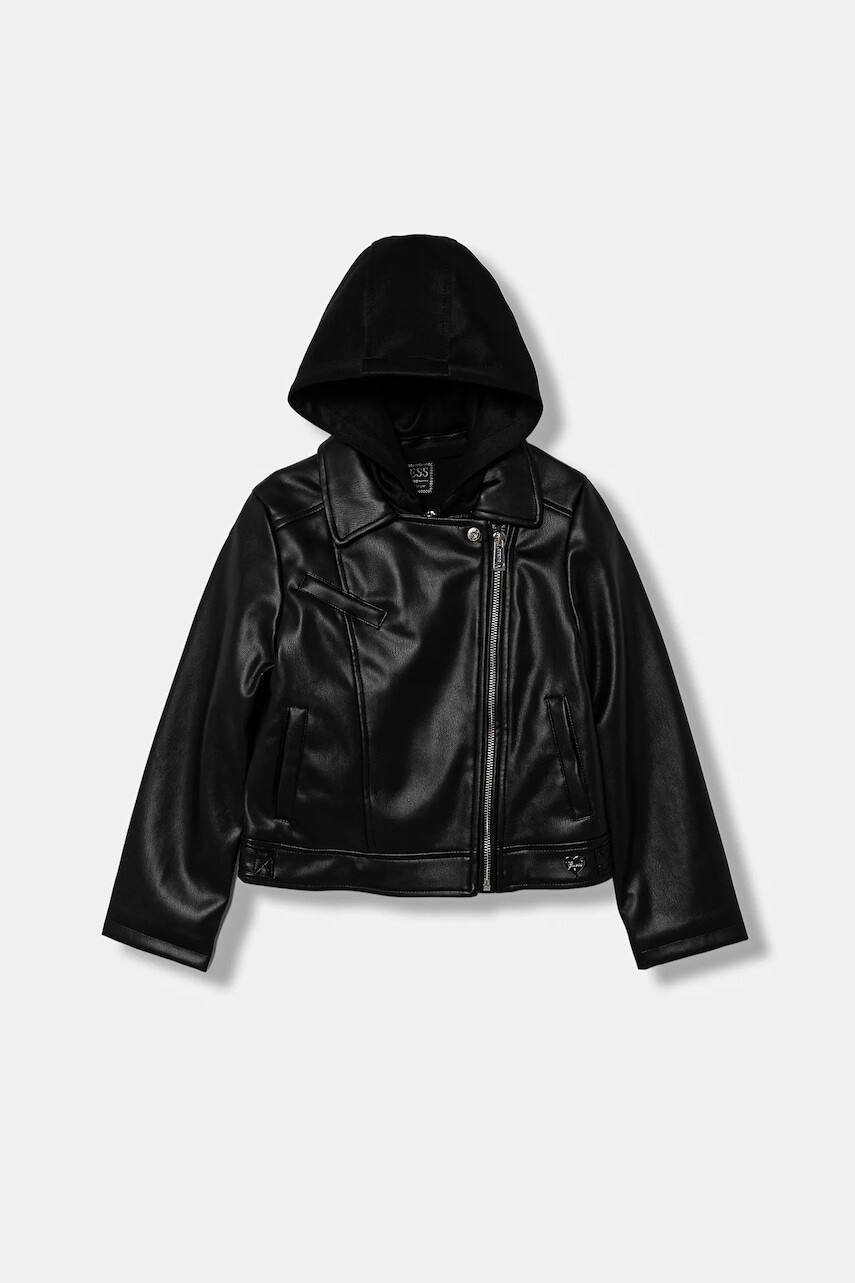 Detská bunda Guess čierna farba, J5YL01 WAEI0