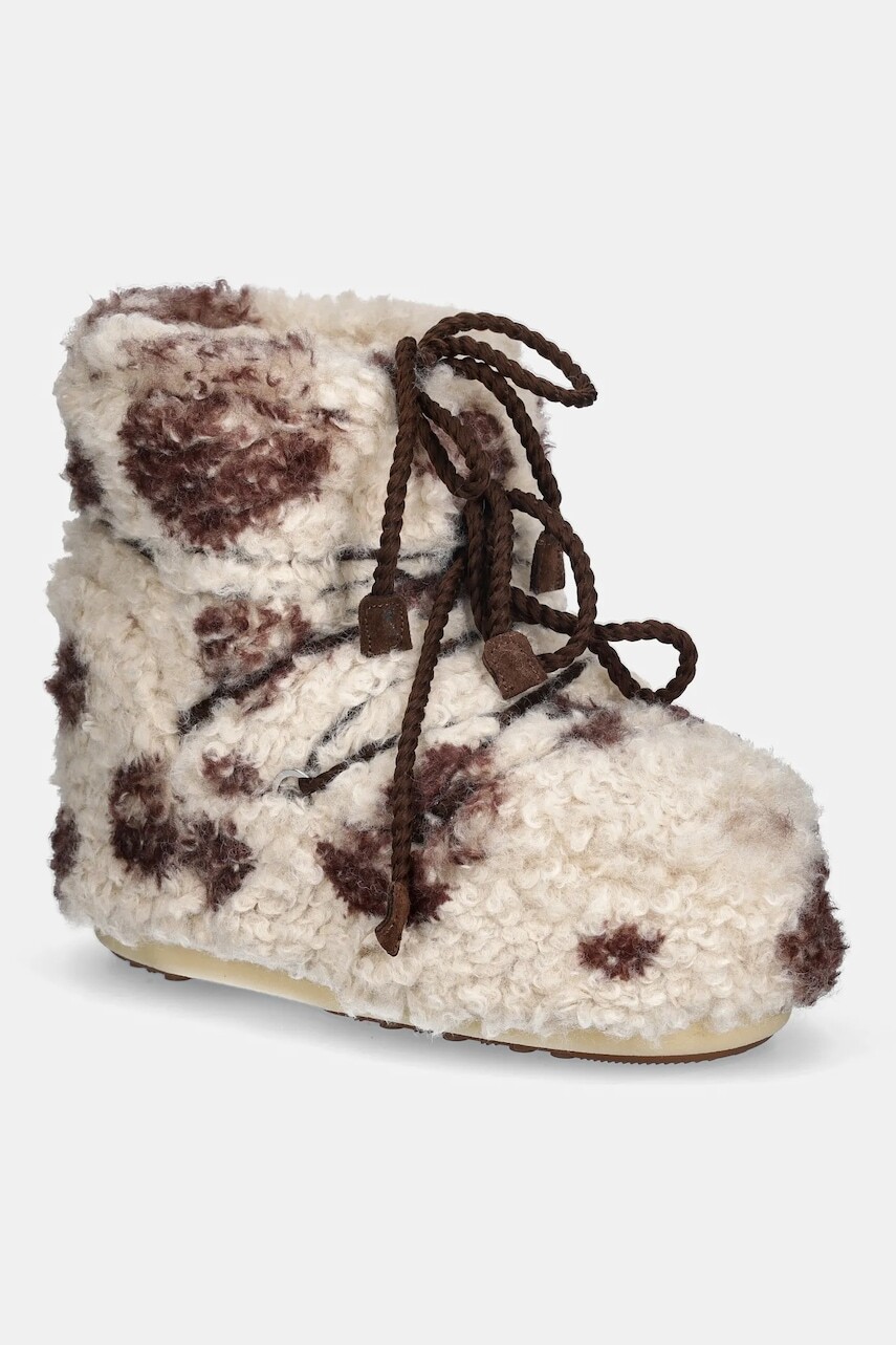 Snehule Moon Boot MB ICON LOW CURLY béžová farba, 80D1409690 MM04