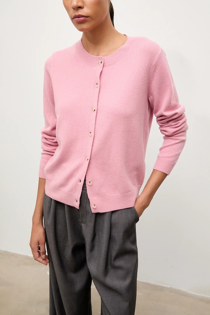Vlnený kardigán Answear.LAB ružová farba, ľahké