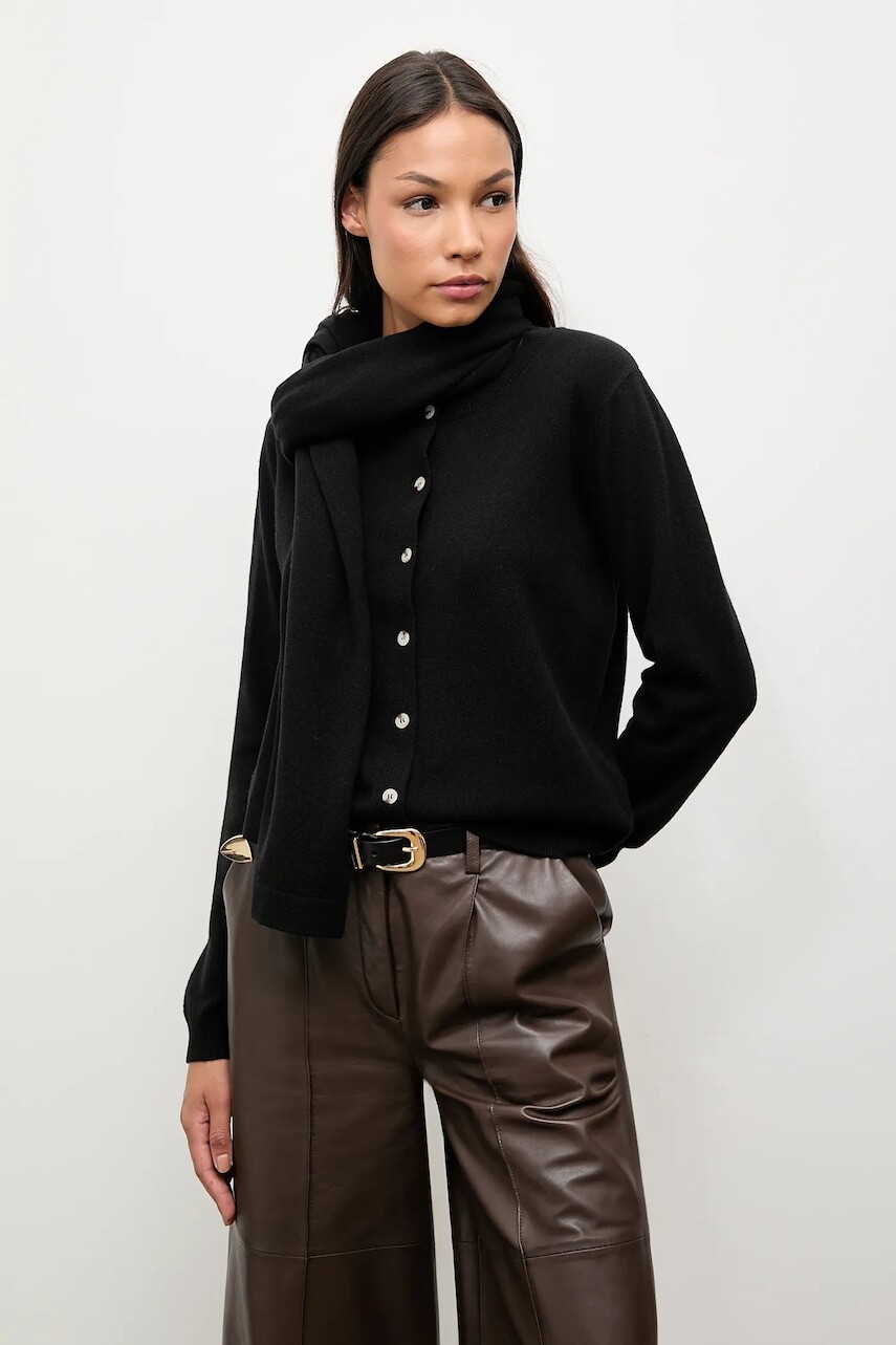 Vlnený kardigán Answear.LAB čierna farba, ľahké