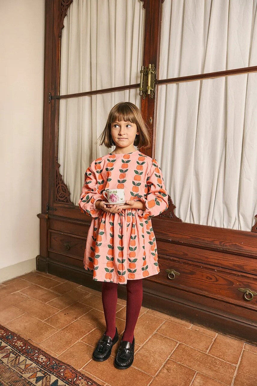 Detská blúzka Tinycottons APPLES BLOUSE ružová farba, vzorovaná, AW25-383